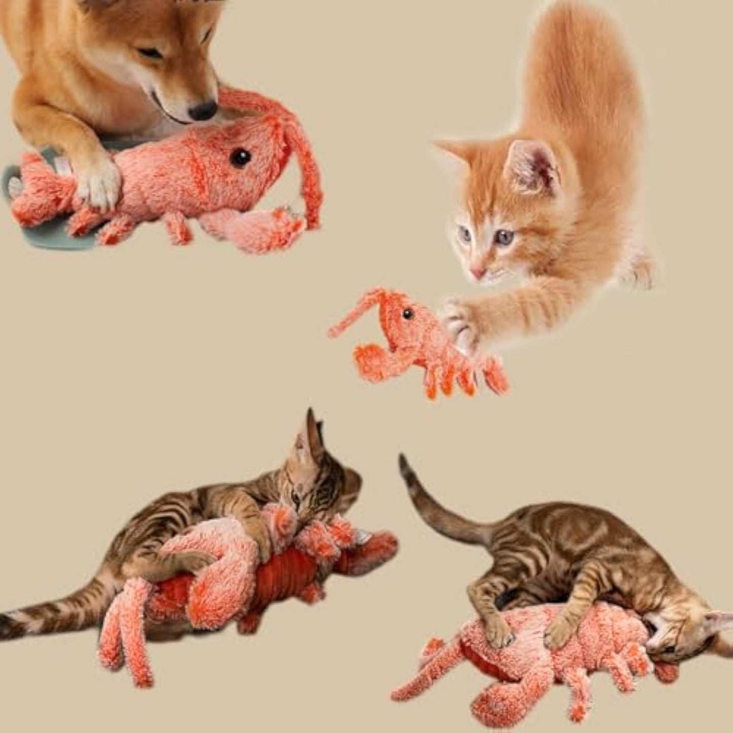 Floppy Lobster Interactive Pet Toy